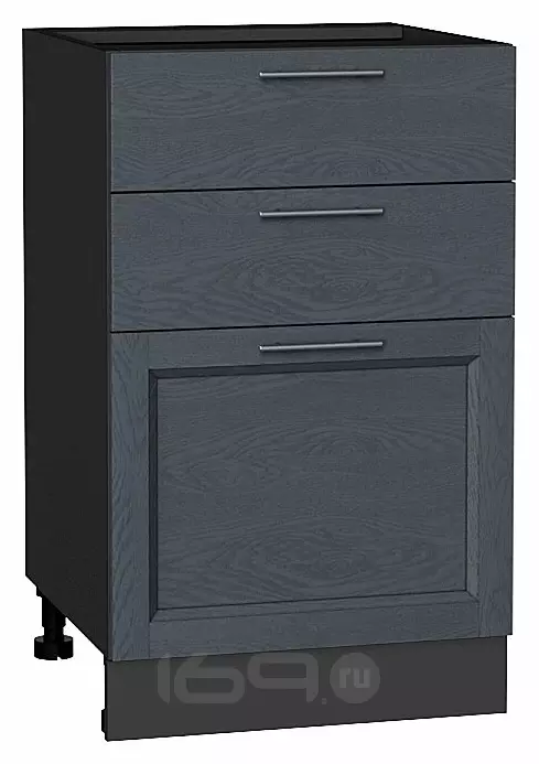 Шкаф нижний с 3-мя ящиками Сканди Graphite Softwood Graphite 816*500*480