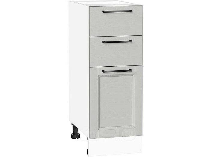 Шкаф нижний с 3-мя ящиками Сканди Grey Silkwood/Белый 816*300*480