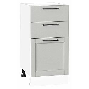 Шкаф нижний с 3-мя ящиками Сканди Grey Silkwood/Белый 816*400*480