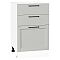 Шкаф нижний с 3-мя ящиками Сканди Grey Silkwood/Белый 816*500*480
