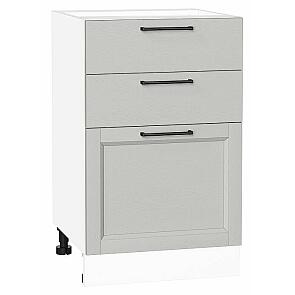 Шкаф нижний с 3-мя ящиками Сканди Grey Silkwood/Белый 816*500*480
