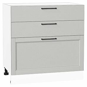 Шкаф нижний с 3-мя ящиками Сканди Grey Silkwood/Белый 816*800*480
