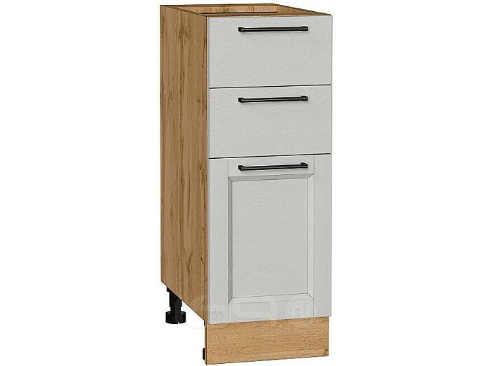 Шкаф нижний с 3-мя ящиками Сканди Grey Silkwood/Дуб Вотан 816*300*480