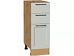 Шкаф нижний с 3-мя ящиками Сканди Grey Silkwood/Дуб Вотан 816*300*480