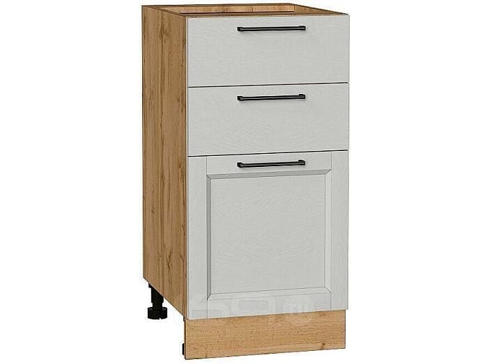 Шкаф нижний с 3-мя ящиками Сканди Grey Silkwood/Дуб Вотан 816*400*480