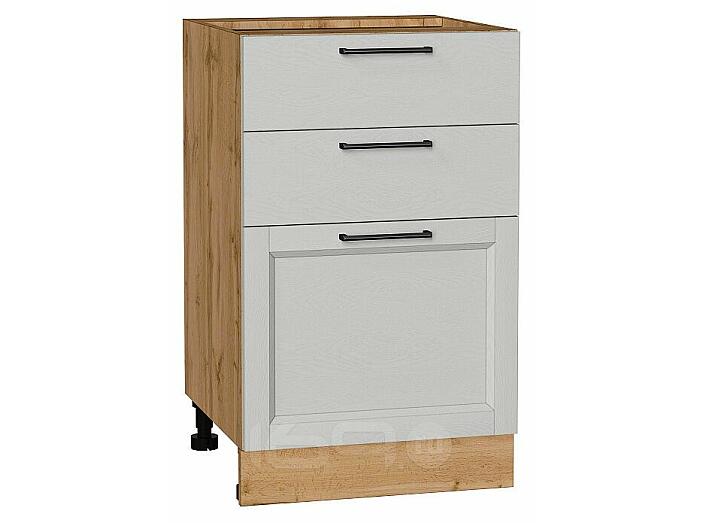 Шкаф нижний с 3-мя ящиками Сканди Grey Silkwood/Дуб Вотан 816*500*480