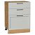 Шкаф нижний с 3-мя ящиками Сканди Grey Silkwood/Дуб Вотан 816*600*480