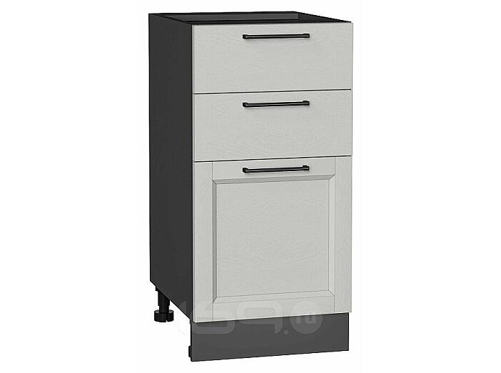 Шкаф нижний с 3-мя ящиками Сканди Grey Silkwood/Graphite 816*400*480