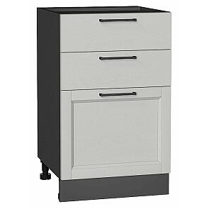 Шкаф нижний с 3-мя ящиками Сканди Grey Silkwood/Graphite 816*500*480