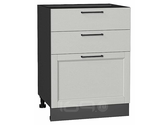 Шкаф нижний с 3-мя ящиками Сканди Grey Silkwood/Graphite 816*600*480