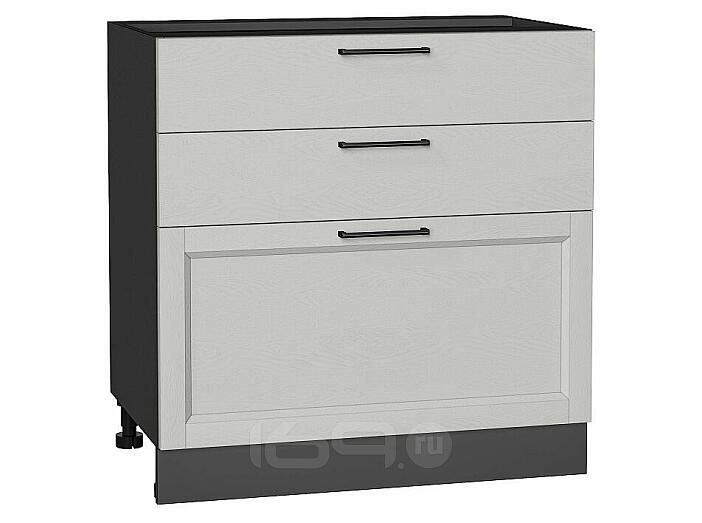 Шкаф нижний с 3-мя ящиками Сканди Grey Silkwood/Graphite 816*800*480