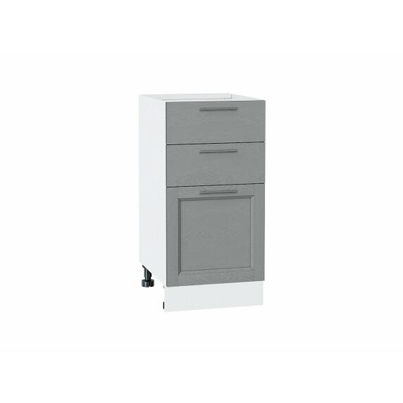 Шкаф нижний с 3-мя ящиками Сканди Grey Softwood Белый 816*400*480