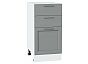 Шкаф нижний с 3-мя ящиками Сканди Grey Softwood Белый 816*400*480