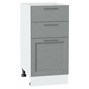 Шкаф нижний с 3-мя ящиками Сканди Grey Softwood Белый 816*400*480