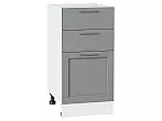 Шкаф нижний с 3-мя ящиками Сканди Grey Softwood Белый 816*400*480