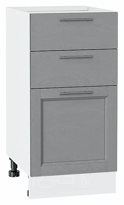 Шкаф нижний с 3-мя ящиками Сканди Grey Softwood Белый 816*400*480