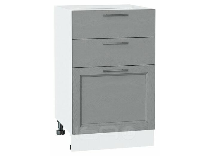 Шкаф нижний с 3-мя ящиками Сканди Grey Softwood Белый 816*500*480