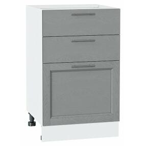 Шкаф нижний с 3-мя ящиками Сканди Grey Softwood Белый 816*500*480