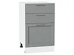 Шкаф нижний с 3-мя ящиками Сканди Grey Softwood Белый 816*500*480