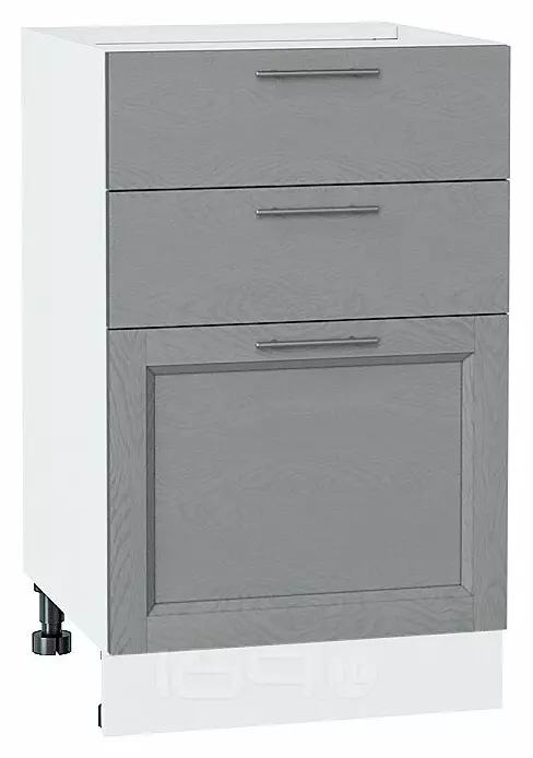 Шкаф нижний с 3-мя ящиками Сканди Grey Softwood Белый 816*500*480