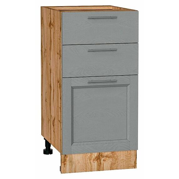 Шкаф нижний с 3-мя ящиками Сканди Grey Softwood Дуб Вотан 816*400*480