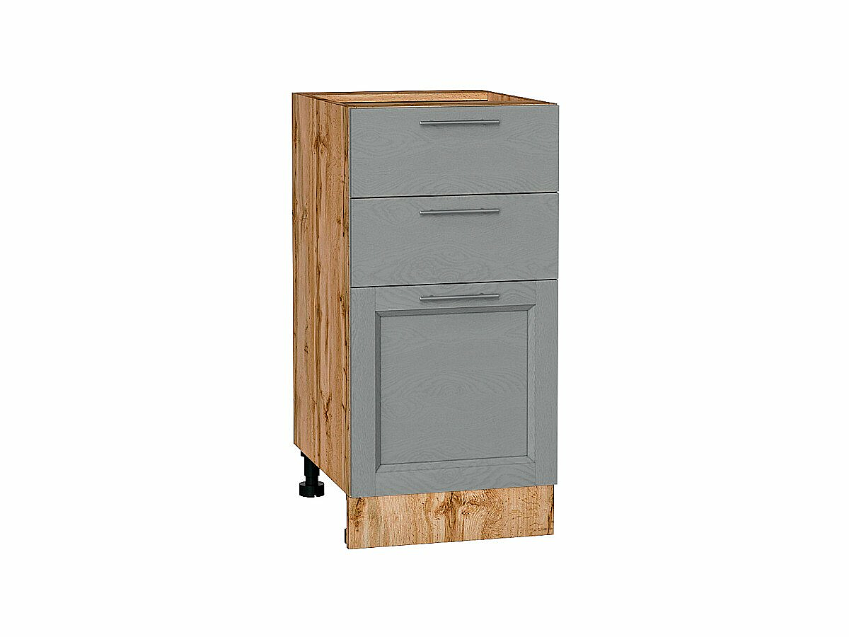 Шкаф нижний с 3-мя ящиками Сканди Grey Softwood Дуб Вотан 816*400*480