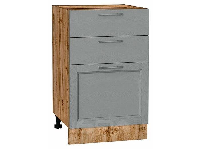 Шкаф нижний с 3-мя ящиками Сканди Grey Softwood Дуб Вотан 816*500*480