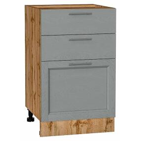 Шкаф нижний с 3-мя ящиками Сканди Grey Softwood Дуб Вотан 816*500*480