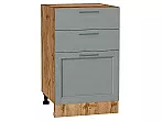 Шкаф нижний с 3-мя ящиками Сканди Grey Softwood Дуб Вотан 816*500*480
