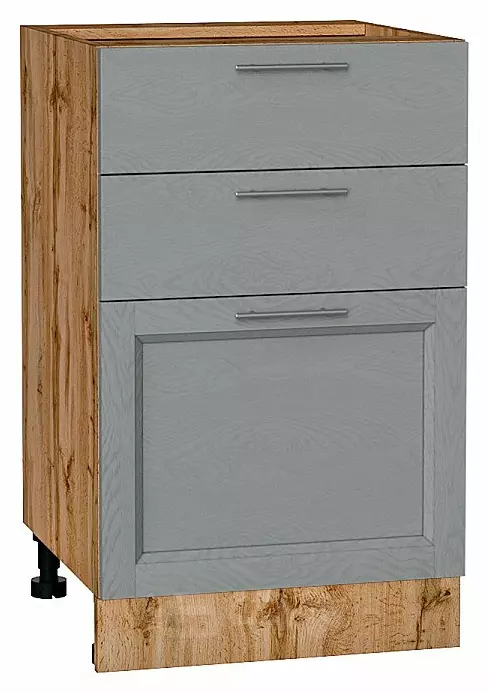 Шкаф нижний с 3-мя ящиками Сканди Grey Softwood Дуб Вотан 816*500*480