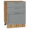 Шкаф нижний с 3-мя ящиками Сканди Grey Softwood Дуб Вотан 816*600*480 Шкаф нижний с 3-мя ящиками Сканди Grey Softwood Дуб Вотан 816*600*480
