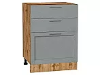 Шкаф нижний с 3-мя ящиками Сканди Grey Softwood Дуб Вотан 816*600*480