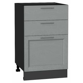 Шкаф нижний с 3-мя ящиками Сканди Grey Softwood Graphite 816*500*480