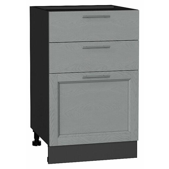 Шкаф нижний с 3-мя ящиками Сканди Grey Softwood Graphite 816*500*480
