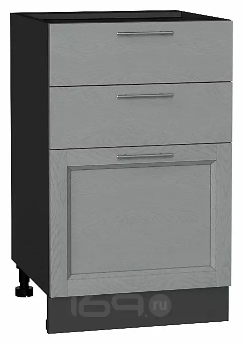 Шкаф нижний с 3-мя ящиками Сканди Grey Softwood Graphite 816*500*480
