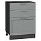 Шкаф нижний с 3-мя ящиками Сканди Grey Softwood Graphite 816*600*480 Шкаф нижний с 3-мя ящиками Сканди Grey Softwood Graphite 816*600*480