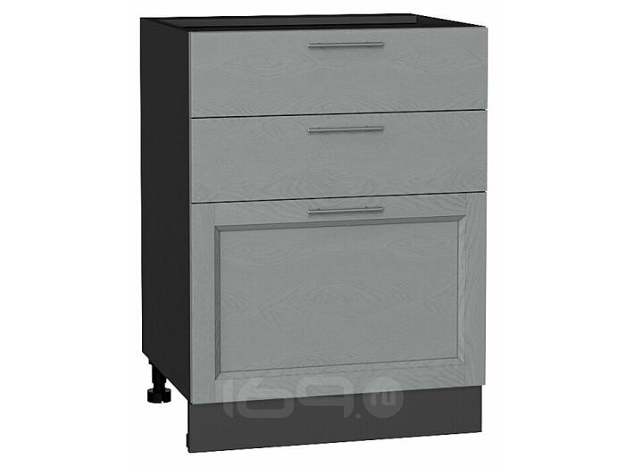Шкаф нижний с 3-мя ящиками Сканди Grey Softwood Graphite 816*600*480