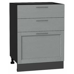 Шкаф нижний с 3-мя ящиками Сканди Grey Softwood Graphite 816*600*480
