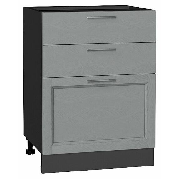 Шкаф нижний с 3-мя ящиками Сканди Grey Softwood Graphite 816*600*480