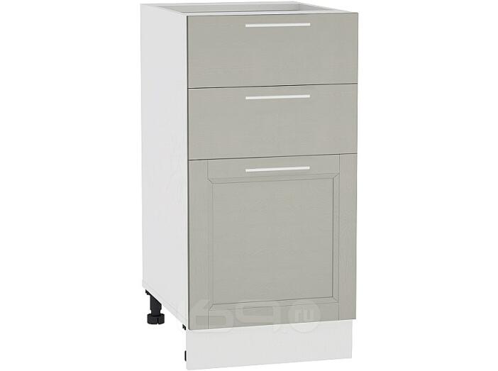 Шкаф нижний с 3-мя ящиками Сканди Н 403 Grey Softwood-Белый