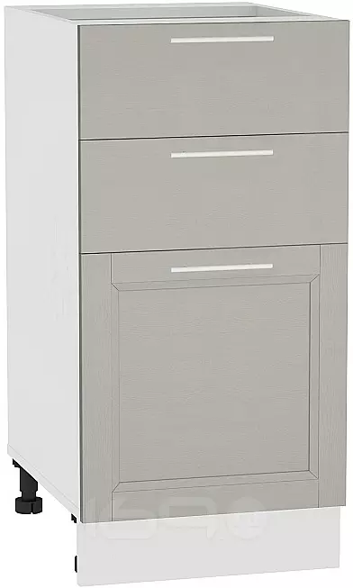 Шкаф нижний с 3-мя ящиками Сканди Н 403 Grey Softwood-Белый