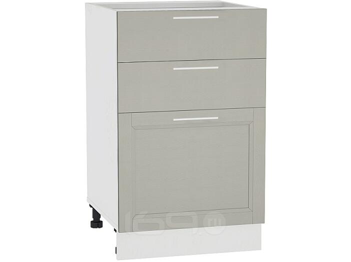 Шкаф нижний с 3-мя ящиками Сканди Н 503 Grey Softwood-Белый