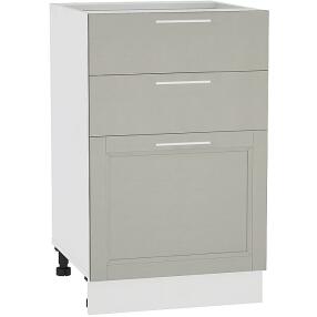 Шкаф нижний с 3-мя ящиками Сканди Н 503 Grey Softwood-Белый