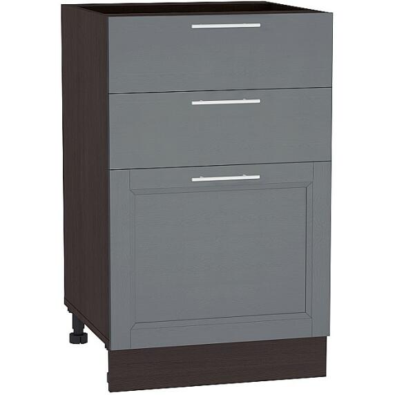 Шкаф нижний с 3-мя ящиками Сканди Н 503 Graphite Softwood-Венге