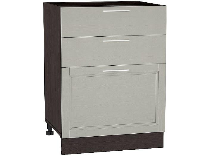 Шкаф нижний с 3-мя ящиками Сканди Н 603 Grey Softwood-Венге