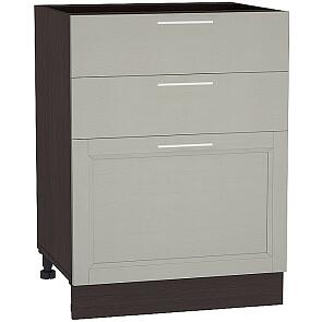 Шкаф нижний с 3-мя ящиками Сканди Н 603 Grey Softwood-Венге