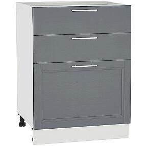 Шкаф нижний с 3-мя ящиками Сканди Н 603 Graphite Softwood-Белый