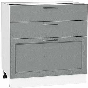 Шкаф нижний с 3-мя ящиками Сканди Н 803 Grey Softwood-Белый