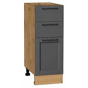 Шкаф нижний с 3-мя ящиками Сканди Stormy Silkwood/Дуб Вотан 816*300*480