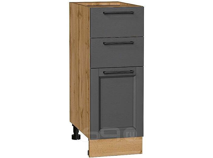 Шкаф нижний с 3-мя ящиками Сканди Stormy Silkwood/Дуб Вотан 816*300*480
